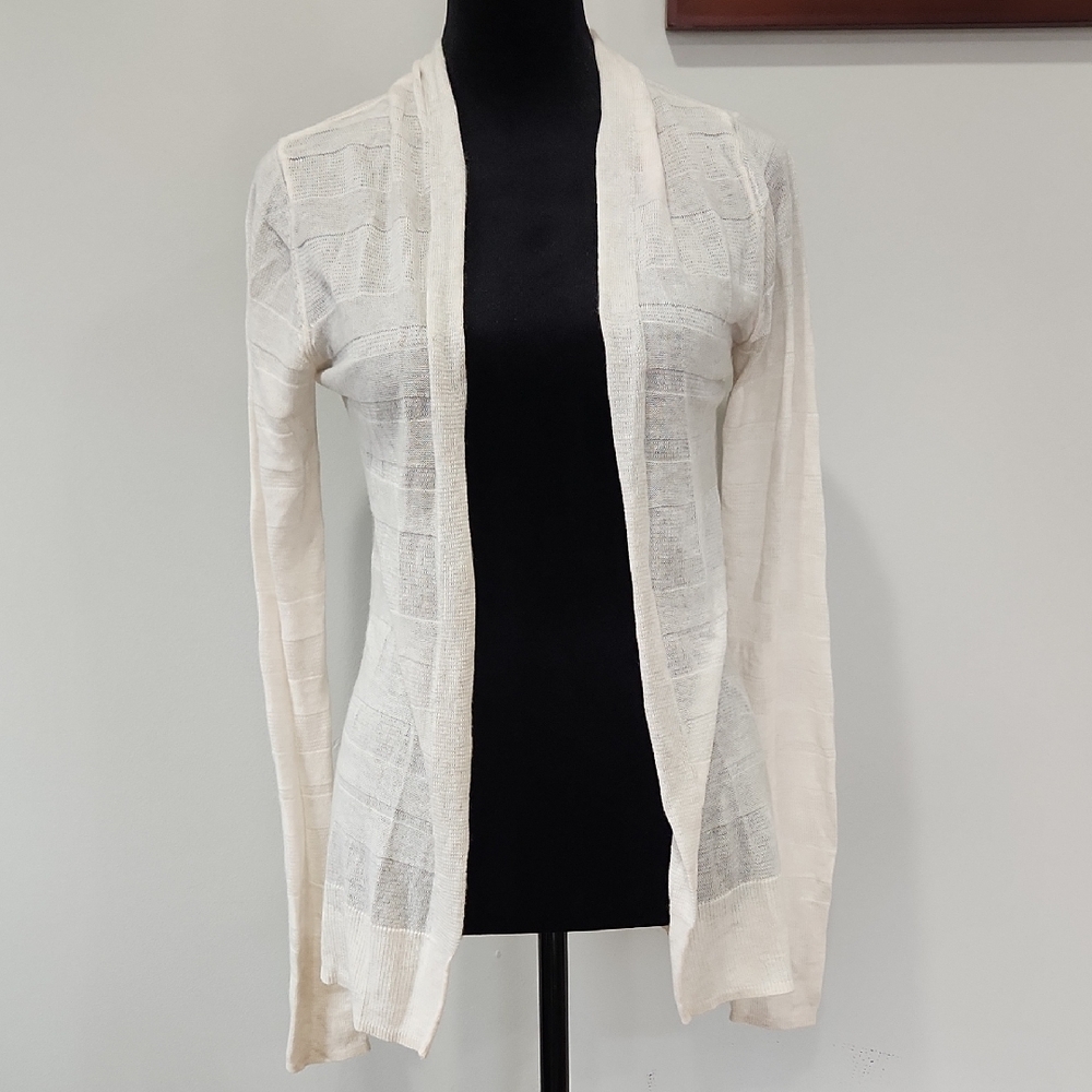 Elegant Cream Open-Front Sweater
